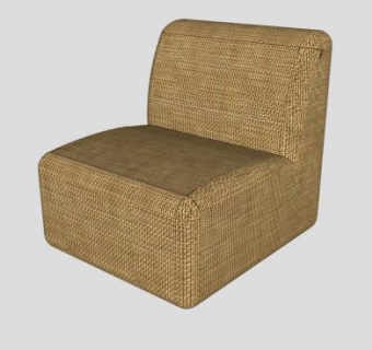 黄色单人沙发现代单沙发SU模型下载_sketchup草图大师SKP模型