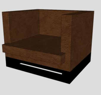 棕色单人沙发单椅沙发SU模型下载_sketchup草图大师SKP模型