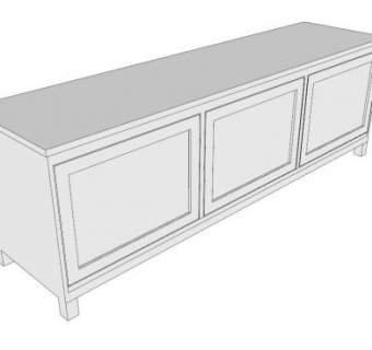 白色宜家电视柜SU模型下载_sketchup草图大师SKP模型