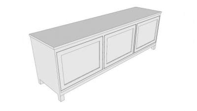 白色宜家电视柜SU模型下载_sketchup草图大师SKP模型