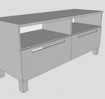 宜家白色家居电视柜SU模型下载_sketchup草图大师SKP模型