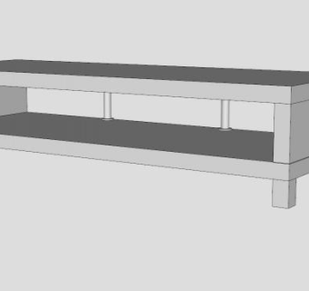 宜家缺乏白色电视柜SU模型下载_sketchup草图大师SKP模型