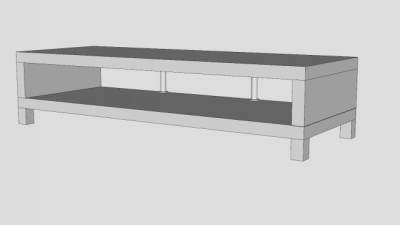 宜家缺乏白色电视柜SU模型下载_sketchup草图大师SKP模型