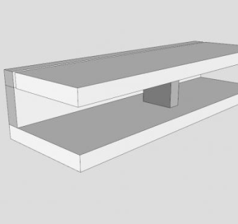 海岸白色电视柜SU模型下载_sketchup草图大师SKP模型