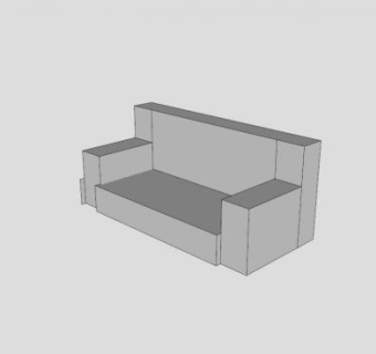 休闲双人沙发白色沙发SU模型下载_sketchup草图大师SKP模型