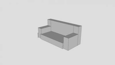 休闲双人沙发白色沙发SU模型下载_sketchup草图大师SKP模型