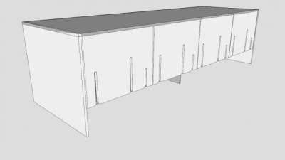 宜家白色的电视柜SU模型下载_sketchup草图大师SKP模型