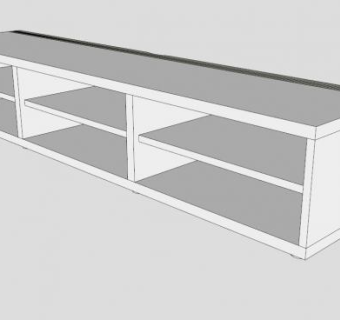 宜家白色简约风格电视柜SU模型下载_sketchup草图大师SKP模型