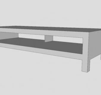 白色电视柜SU模型下载_sketchup草图大师SKP模型