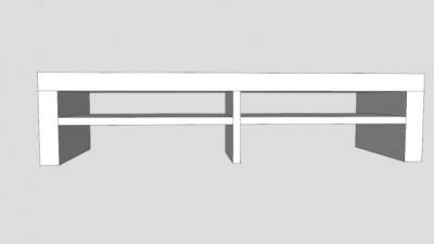 纯白色电视柜SU模型下载_sketchup草图大师SKP模型