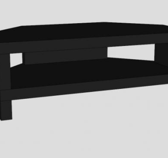 宜家没有角的黑色电视柜SU模型下载_sketchup草图大师SKP模型