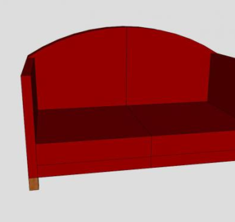 红色休闲沙发双人沙发SU模型下载_sketchup草图大师SKP模型