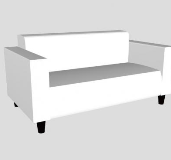 白色宜家风双人沙发克劳伯SU模型下载_sketchup草图大师SKP模型