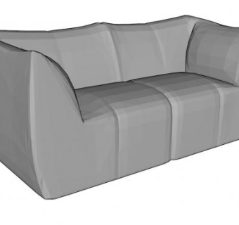 灰色设计师双人沙发SU模型下载_sketchup草图大师SKP模型