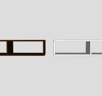 白色和棕色的电视柜SU模型下载_sketchup草图大师SKP模型