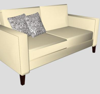 黄色沙发百乐宫双人沙发SU模型下载_sketchup草图大师SKP模型