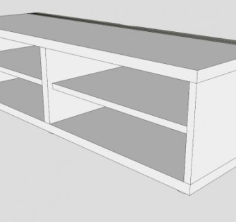 白色电视柜简约风格SU模型下载_sketchup草图大师SKP模型