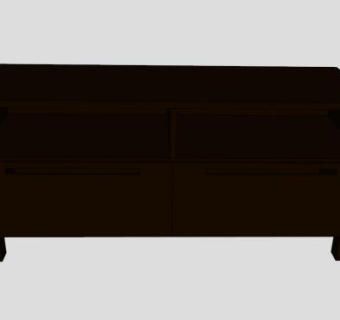 宜家的黑棕色电视柜SU模型下载_sketchup草图大师SKP模型