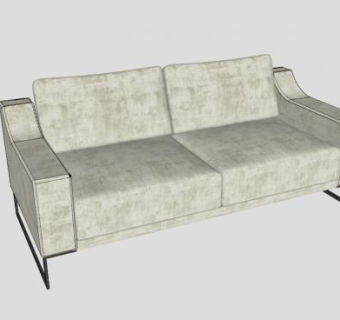 布艺沙发双人沙发SU模型下载_sketchup草图大师SKP模型