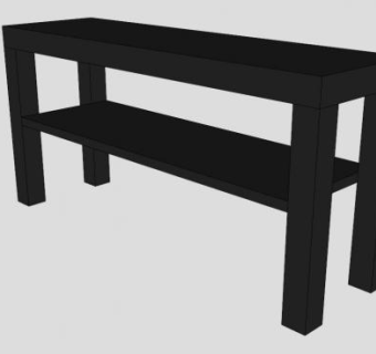 没有电视台的黑色电视柜SU模型下载_sketchup草图大师SKP模型
