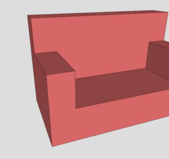 现代红色沙发双人沙发SU模型下载_sketchup草图大师SKP模型