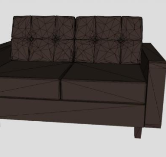 真皮双人沙发帕尔玛沙发SU模型下载_sketchup草图大师SKP模型
