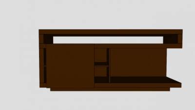 深棕色电视柜SU模型下载_sketchup草图大师SKP模型