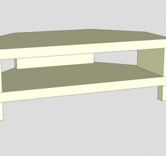 宜家没有角的电视柜SU模型下载_sketchup草图大师SKP模型