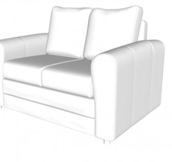 真皮沙发白色双人沙发SU模型下载_sketchup草图大师SKP模型