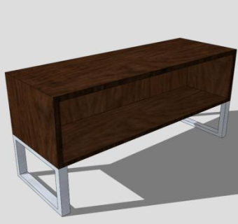 现代棕色电视柜SU模型下载_sketchup草图大师SKP模型