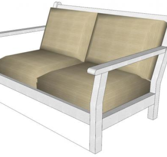 现代沙发查尔斯顿双人沙发SU模型下载_sketchup草图大师SKP模型