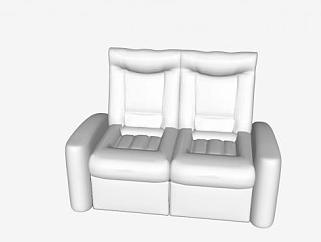 白色<em>双人</em>沙发躺椅舒适沙发SU模型下载_sketchup草图...