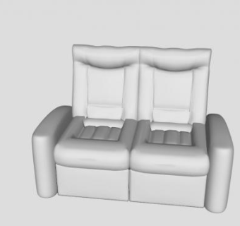 白色双人沙发躺椅舒适沙发SU模型下载_sketchup草图大师SKP模型