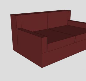 栗色现代沙发双人小沙发SU模型下载_sketchup草图大师SKP模型