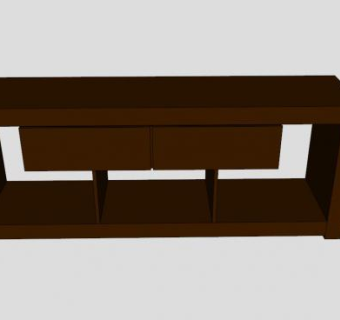 棕色电视柜SU模型下载_sketchup草图大师SKP模型