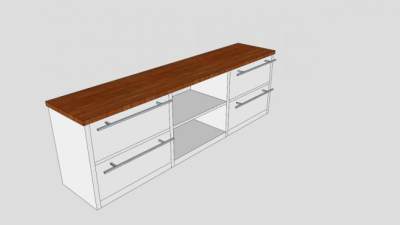 现代风格电视柜SU模型下载_sketchup草图大师SKP模型