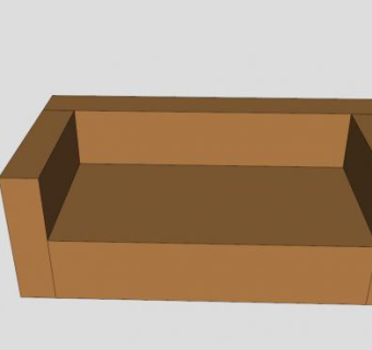 现代沙发棕色双人沙发SU模型下载_sketchup草图大师SKP模型