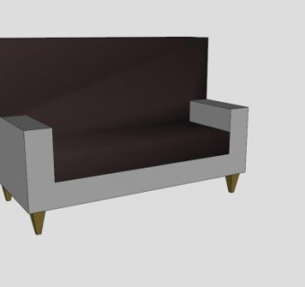 现代沙发灰色双人沙发SU模型下载_sketchup草图大师SKP模型