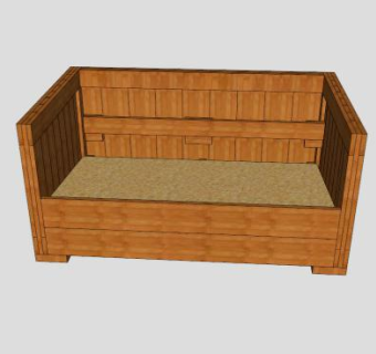 集装箱经典双人沙发SU模型下载_sketchup草图大师SKP模型