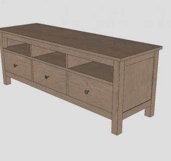 灰棕色电视柜SU模型下载_sketchup草图大师SKP模型