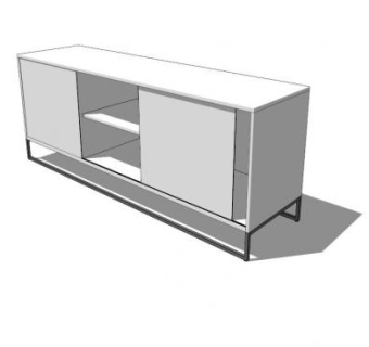 宜家白色电视柜SU模型下载_sketchup草图大师SKP模型