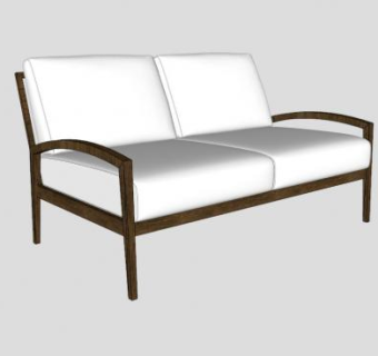 白色沙发休息室双人沙发SU模型下载_sketchup草图大师SKP模型