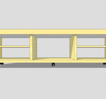 宜家黄色电视柜SU模型下载_sketchup草图大师SKP模型