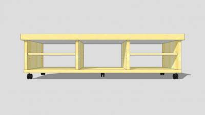 宜家黄色电视柜SU模型下载_sketchup草图大师SKP模型