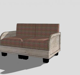 沙发套双人沙发SU模型下载_sketchup草图大师SKP模型