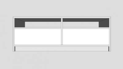 宜家简约风格白色电视柜SU模型下载_sketchup草图大师SKP模型