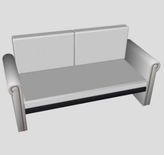 钉头白色双人沙发SU模型下载_sketchup草图大师SKP模型