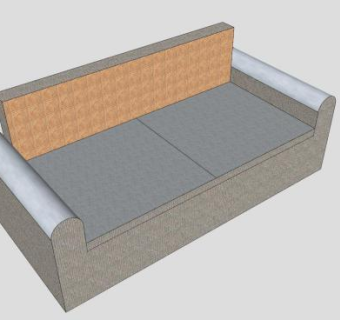 经典沙发砂质双人沙发SU模型下载_sketchup草图大师SKP模型