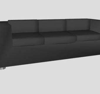 现代沙发灰色三人沙发SU模型下载_sketchup草图大师SKP模型