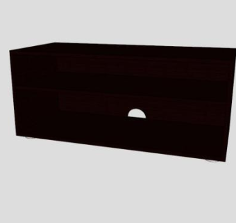 宜家黑色电视柜SU模型下载_sketchup草图大师SKP模型